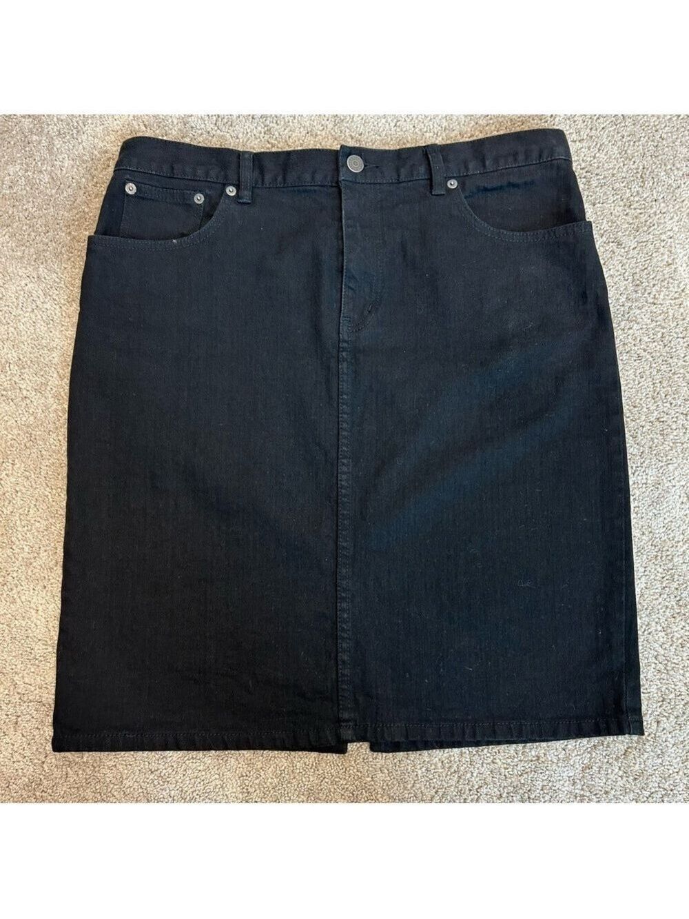 LRL Ralph Lauren Jeans Co black denim jean pencil skirt Sz 12